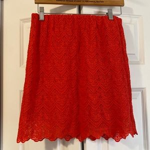 Jcrew coral red mini skirt! Size 2 - super comfy